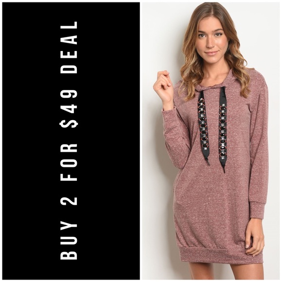 January Summer Dresses & Skirts - ❄️MAUVE SPECKLED DRESS / TUNIC HOODIE